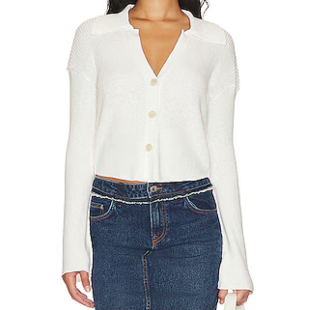 Ella Sweater Shirt in Ivory FREE PEOPLE Size Medium